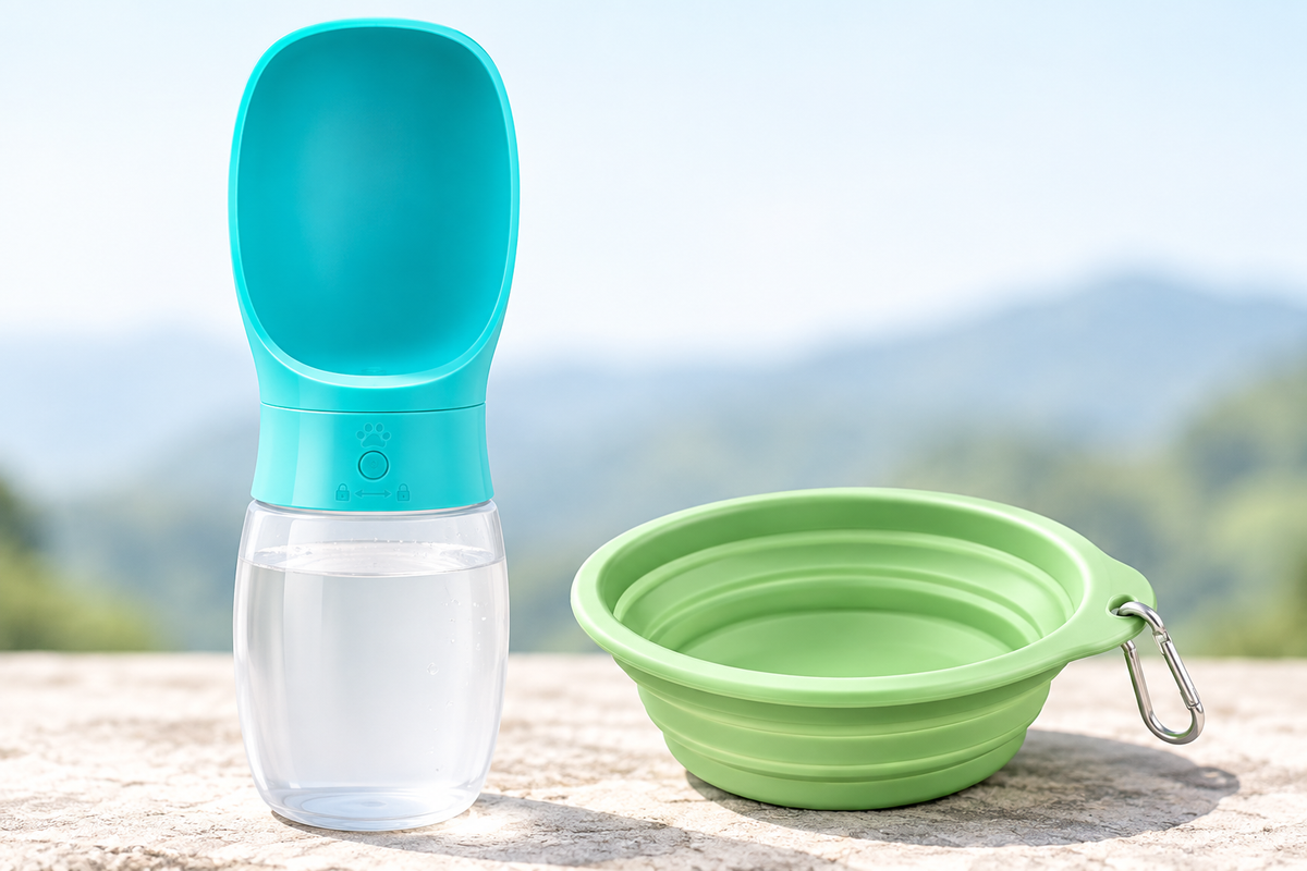 BarkMood Walk Kit — Collapsible Bowl + No-Spill Bottle